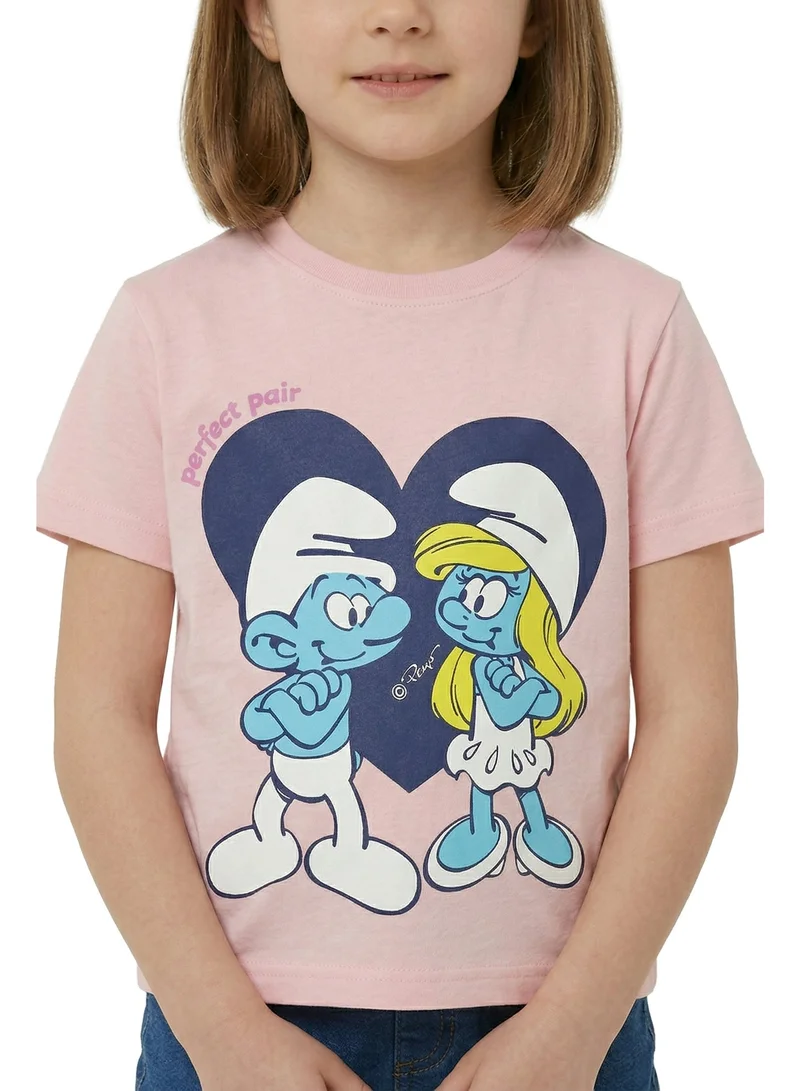 Trucare  Toddler Girls Smurfs Graphic T-Shirt for Kids | Best Price UAE