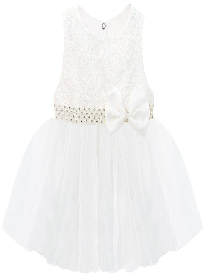 Lilax Baby Girl Lace Tulle Dress Pageant 3 Piece Party Outfit (9-12 Months, White) - Image 3