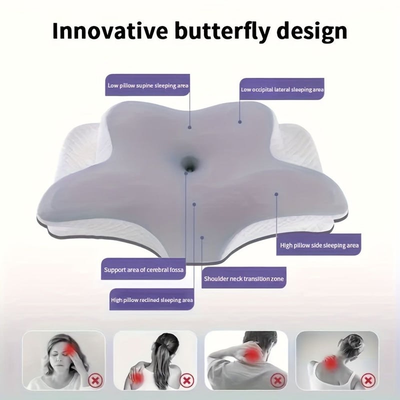 Sky Blue Butterfly Pillow Comfortable for Back Side Sleepers Machine Washable - Image 4