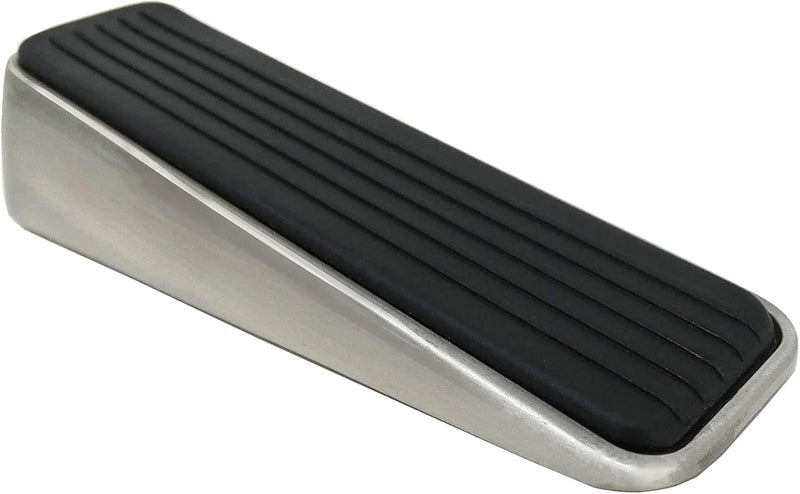 Shepherd Hardware 3314 Designer Satin Nickel Door Wedge with Non-Skid Rubber Base Grip - Image 1
