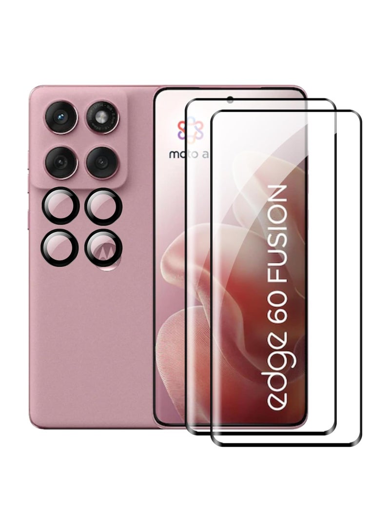 Motorola Moto Edge 60 Fusion Screen Protector Tempered Glass and Camera Screen Protector Full Cover Screen Protector 9H Hardness Fingerprint Resistant - Image 1
