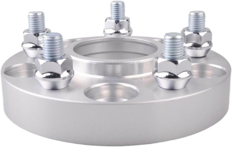 Wivplex 2-Piece Wheel Spacer Adapter for Mini CRX, Accord, Civic - PCD 4x100, CB 56.1mm, 30mm Silver Aluminum - Image 1