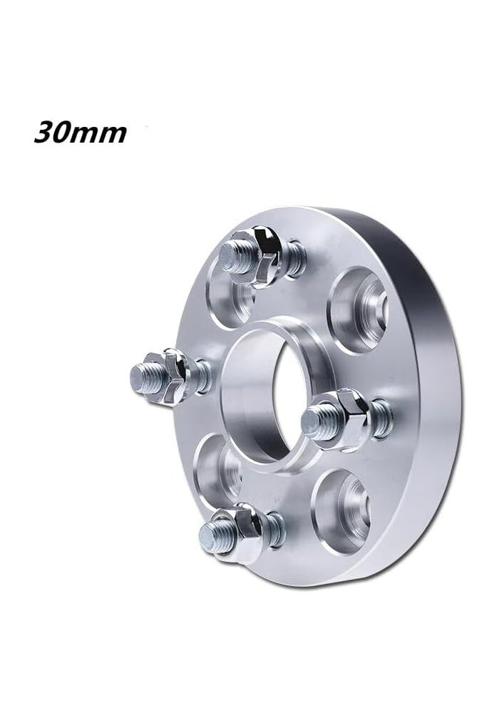 Wivplex 2-Piece Wheel Spacer Adapter for Mini CRX, Accord, Civic - PCD 4x100, CB 56.1mm, 30mm Silver Aluminum - Image 2