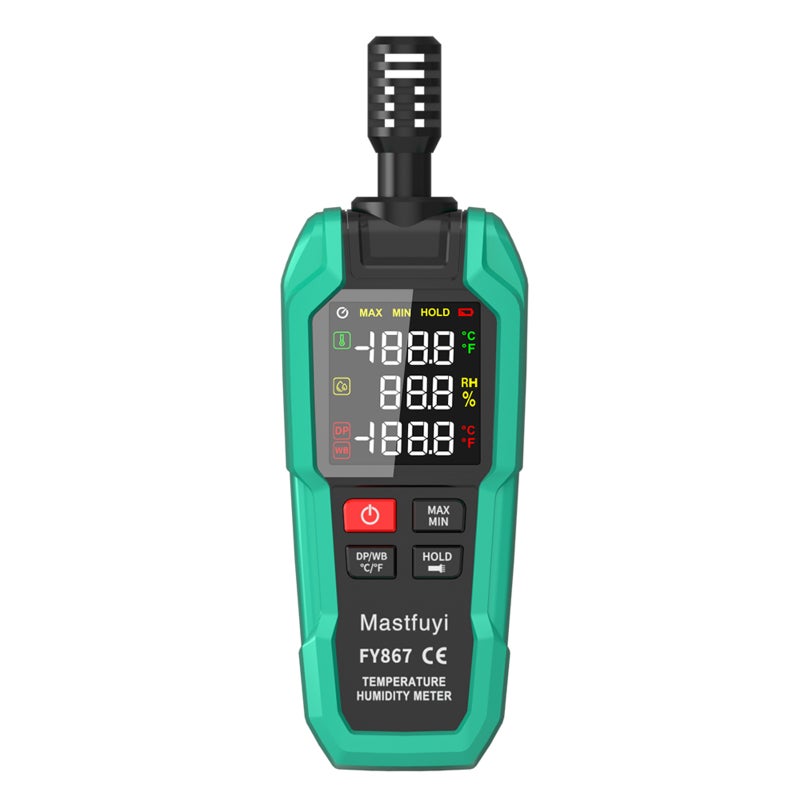 Digital Hygrometer Thermometer: High-Precision Sensor Color LCD Display - Automatic 10-Minute Shutdown Low Battery Alert Wide Range for Home Greenhouse Warehouse Professional Use - Image 1