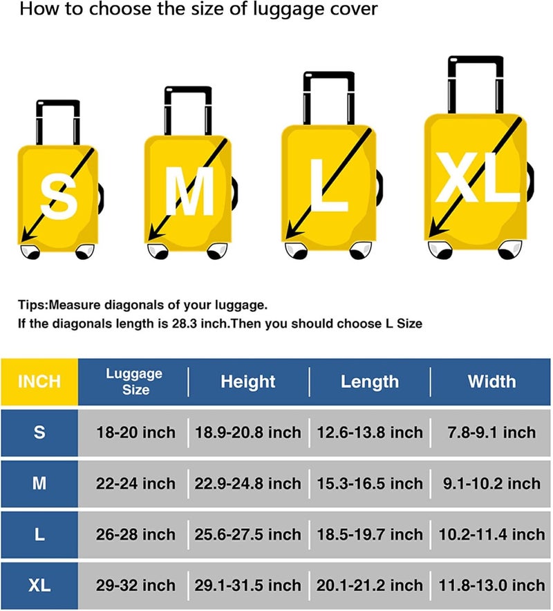Cat Luggage Cover for Suitcase, Elastic Travel Protector with Zipper, Washable Anti-Scratch Dustproof Luggage Sleeve Fits 22-24 Inch - Image 5