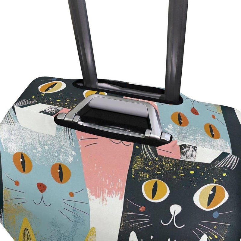Cat Luggage Cover for Suitcase, Elastic Travel Protector with Zipper, Washable Anti-Scratch Dustproof Luggage Sleeve Fits 22-24 Inch - Image 4