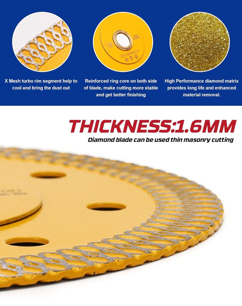 OSTEK 6 in Super Thin Diamond Saw Blade Porcelain Saw Blade for Cutting Porcelain Tiles Granite Marbles (6) - Image 3