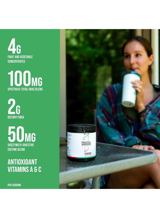 Rule 1 Proteins Rule 1 Fruits & Greens Powder - 40+ Active Ingredients Including 4g Fruit & Vegetable Concentrates + 2g Prebiotic Fiber for Daily Wellness (30 Servings, Mixed Berry) - Image 2