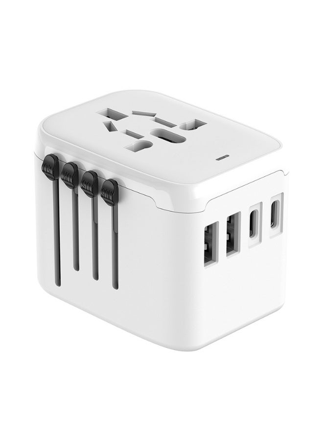 شو وو شاحن سفر عالمي - مقبس تحويل متعدد الدول مع 2 USB + 2 C  - Image 1
