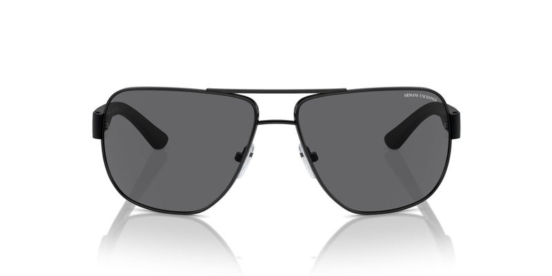 Armani Exchange A|X ARMANI EXCHANGE Men's AX2012S Rectangular Sunglasses, Matte Black/Grey Polarized, 62 mm - Image 3