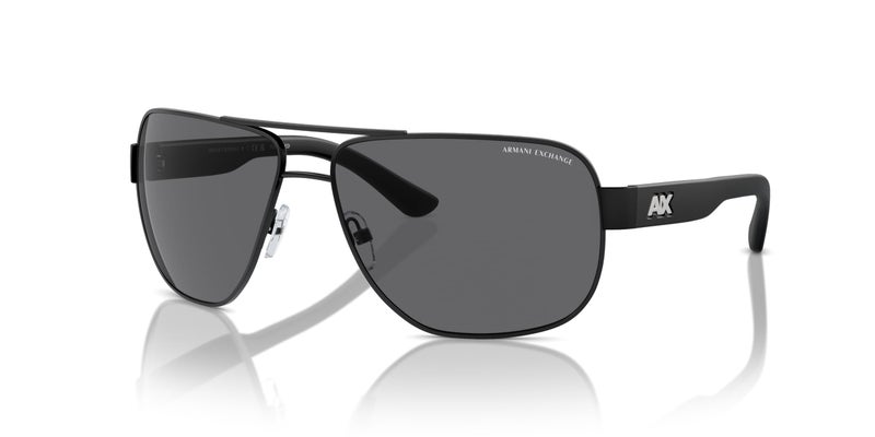 Armani Exchange A|X ARMANI EXCHANGE Men's AX2012S Rectangular Sunglasses, Matte Black/Grey Polarized, 62 mm - Image 1