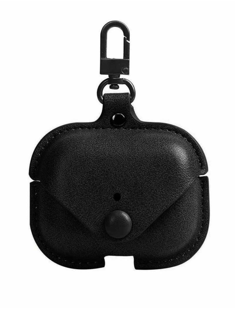 MOXOM AirPods Pro 3 Case Leather Case Cover with Keychain Compatible with Apple AirPods Pro 3 Black  - Image 1