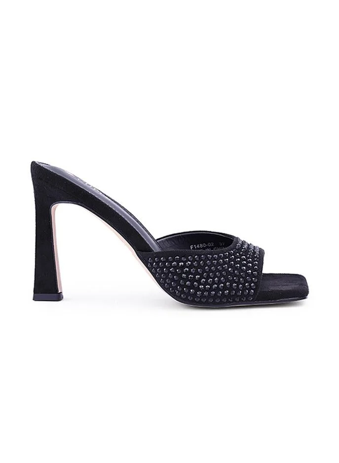 Elegant heel slippers designed for a chic look.