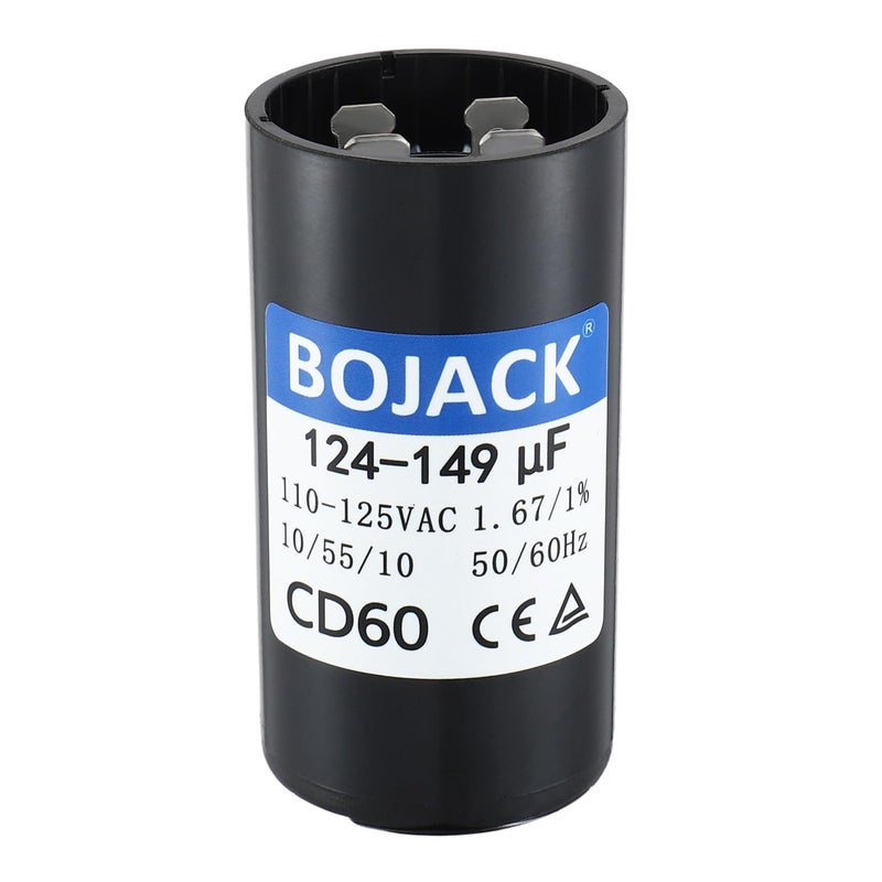BOJACK 124-149 Uf/Mfd 110-125 Vac Voltes 50/60Hz Universal Round Start Capacitor Electrical Replacement - Image 1