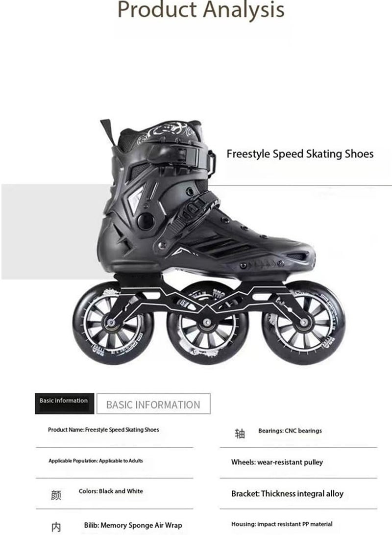 MONOGUE Inline Skates 3 Wheels 110mm Roller Skate Blades for Adults Professional Outdoor Speed Skates - Image 4