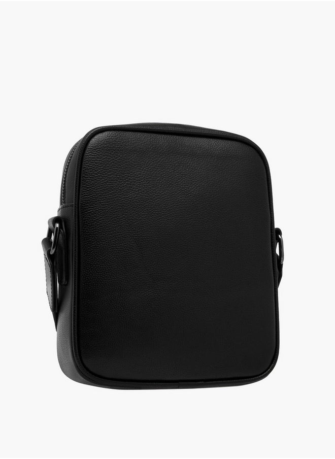 DUCHINI Men's Textured Crossbody Bag with Adjustable Strap and Zip Closure  - Image 3