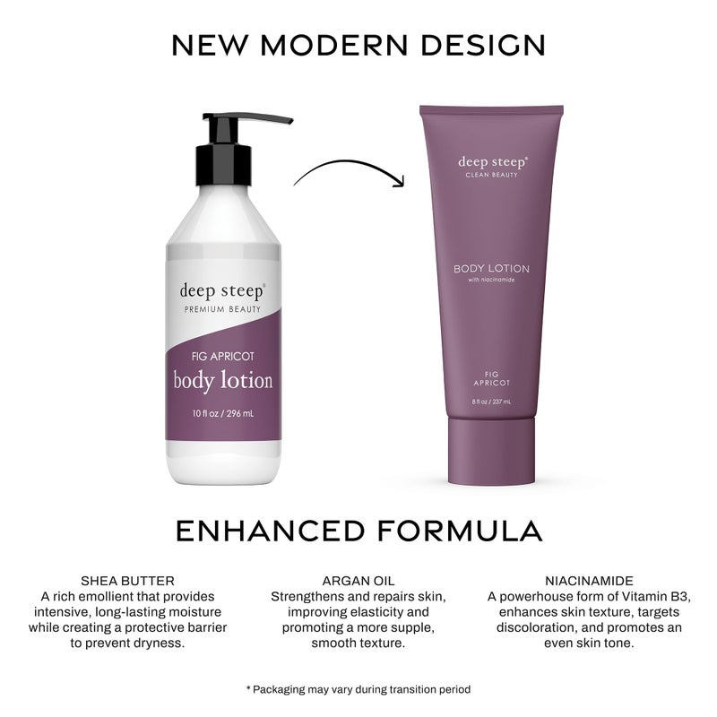 Deep Steep Body Lotion, Fig Apricot, 8 oz â€“ Moisturizer with Coconut Oil, Shea Butter, Argan Oil, Aloe Vera & Niacinamide â€“ Vegan, Clean Beauty, Daily Skin Hydration - Image 3