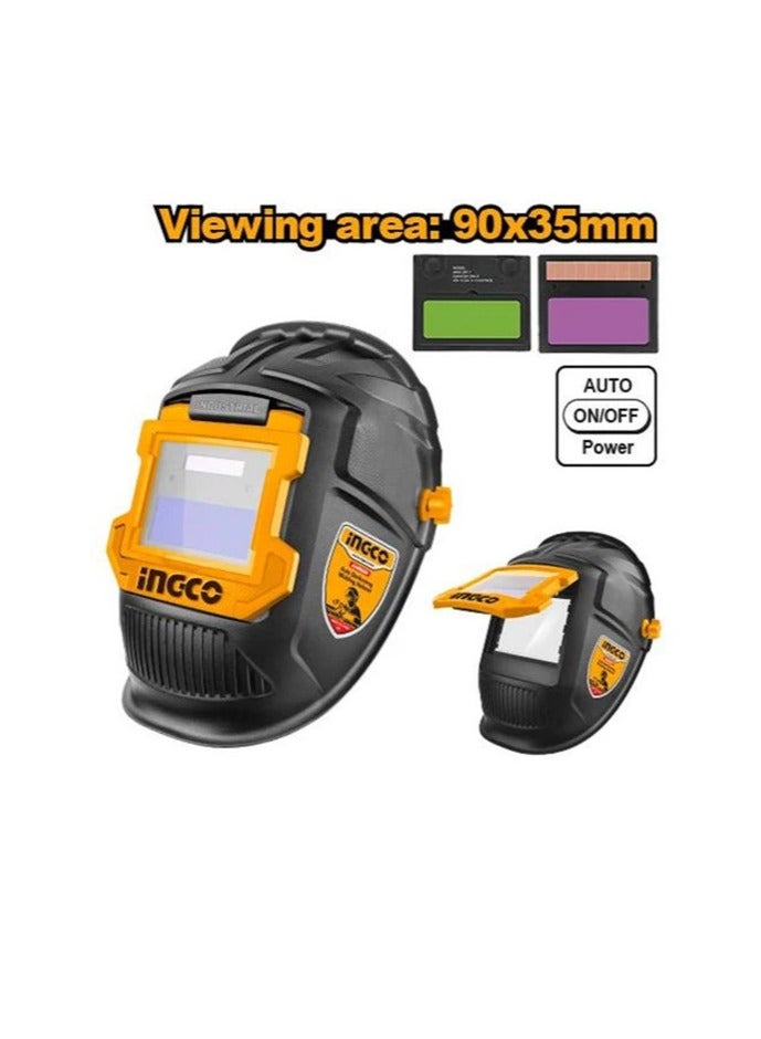 INGCO BUILDMATE Auto Darkening Welding Helmet 90x35mm Viewing Area Welder Face Shield Headgear Welding Visor Protection Mask, Model : AHM009 - Image 2