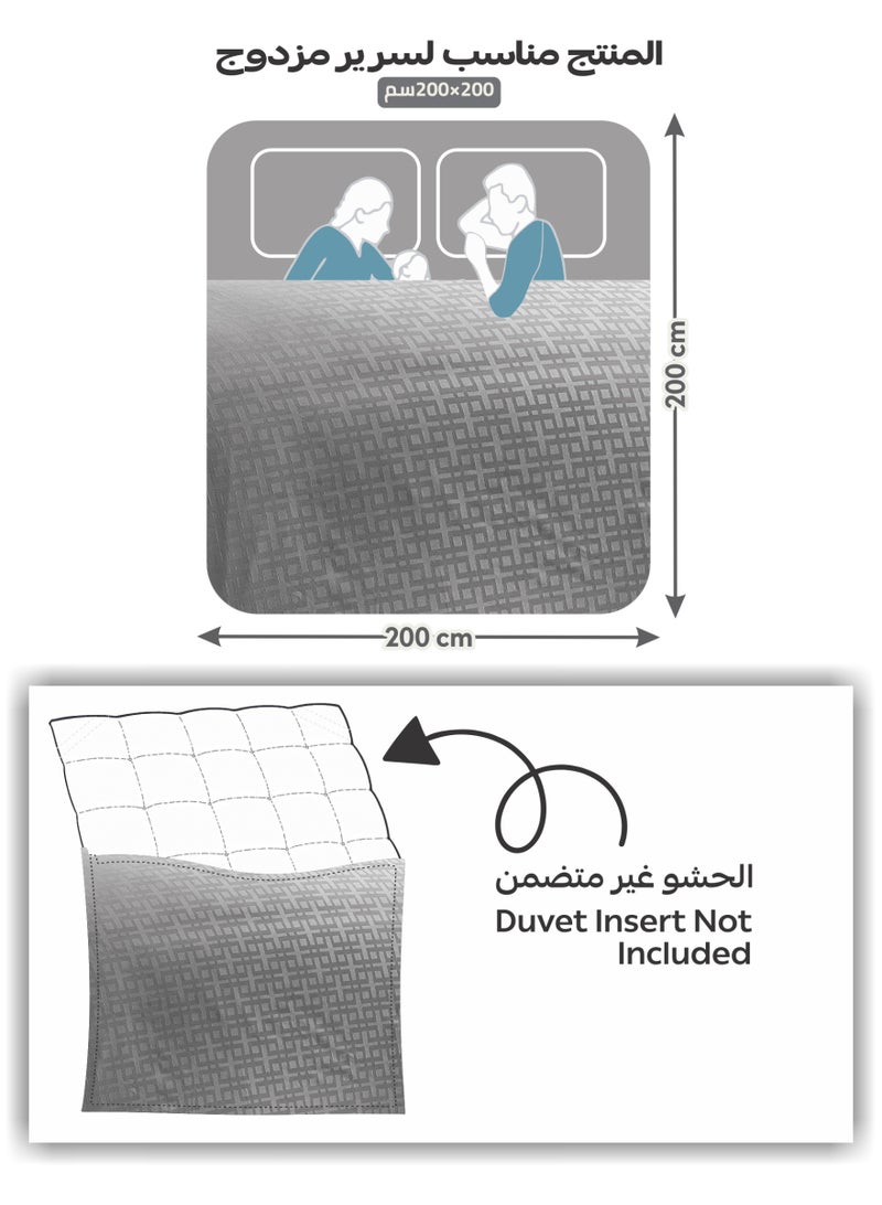Donetella Geometric Duvet Set, King Size Fits 200x200 cm - 6-Pcs Bed Set, Brushed Microfiber Fabric - 1 Duvet Cover, 1 Fitted Sheet, 2 Pillow Shams, 2 Pillowcases (Filler Not Included) - Image 3