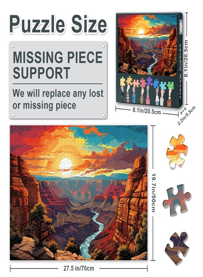 Rebotipy Jigsaw Puzzles for Adults 1000 Pieces - Stunning Grand US Canyon National Park Puzzle Artwork | 1000 Piece Puzzle for Adults with Nature Photography Detail | Stress Relief & Home Decor - Image 3
