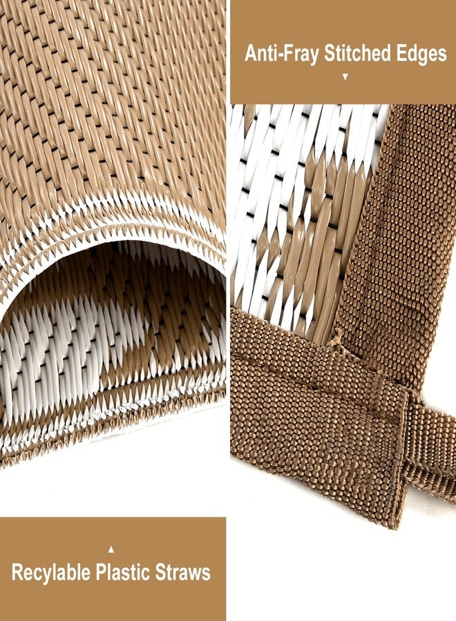 Yamaziot Waterproof Outdoor Rug 6x9 ft, Reversible Plastic Straw Rug for Patio Clearance, Camping, RV Mat, Large Outside Rug Carpet for Porch, Deck, Backyard, Balcony, Picnic (Brown) - Image 3
