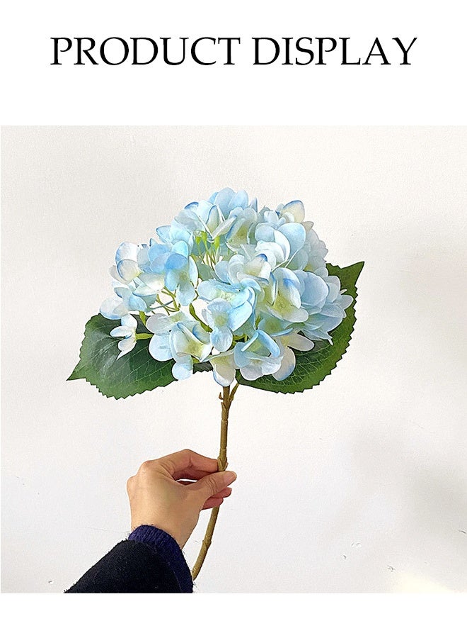 DUNISO 2 White Hydrangeas and 2 Blue Fake Hydrangeas, Artificial Flowers, Long Stems, for Home Wedding Party Decoration - Image 5