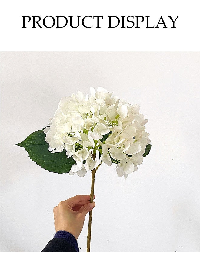 DUNISO 2 White Hydrangeas and 2 Blue Fake Hydrangeas, Artificial Flowers, Long Stems, for Home Wedding Party Decoration - Image 4