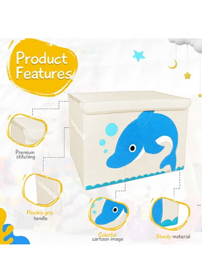 XiuWoo Collapsible Storage Box With Lid, Animal Storage Boxes, Portable, Large Toy Storage Unit for Children, Baby, Toddler, Great for storing toys, games, clothing more - Image 1