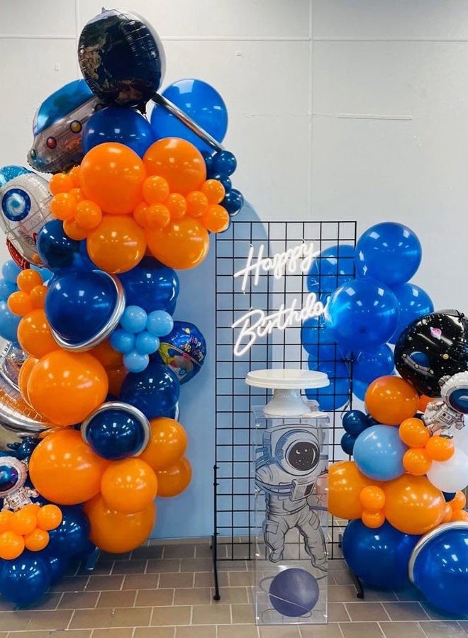 Biapian Blue and Orange Balloons, 50 Pcs 12 Inch Orange Royal Blue Metallic Silver Balloons with Ribbons for Birthday Party Wedding Baby Shower Graduate Decorations - Image 3