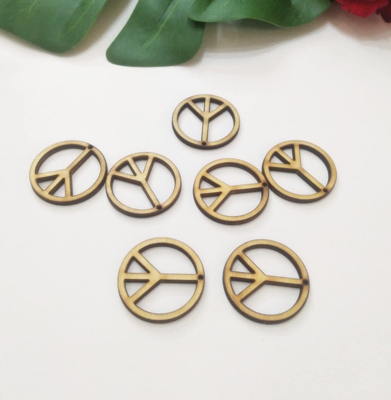 30pcs of DIY Wood Peace Earring Makings Macrame Peace EarringsPeace Sign Hoop Earring FindingsPeace Sign Charms 15