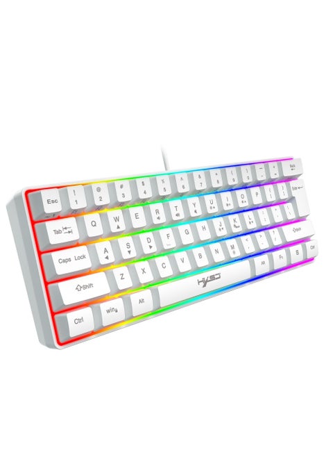 Wired 61-Keys RGB Backlit Streamer Gaming Keyboard White