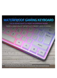 HXSJ Wired 61-Keys RGB Backlit Streamer Gaming Keyboard White  - Image 3
