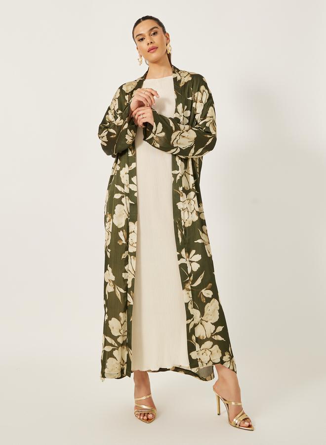 Styli Floral Print Regular Fit Kimono  - Image 1