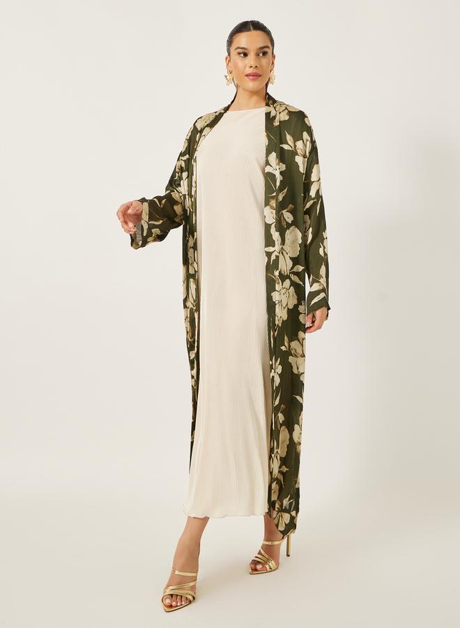 Styli Floral Print Regular Fit Kimono  - Image 2