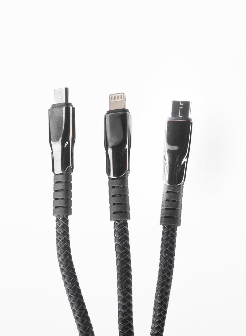 JBQ 3 in 1 Data Cable USB A to Type C, Micro and Lightning - Image 2