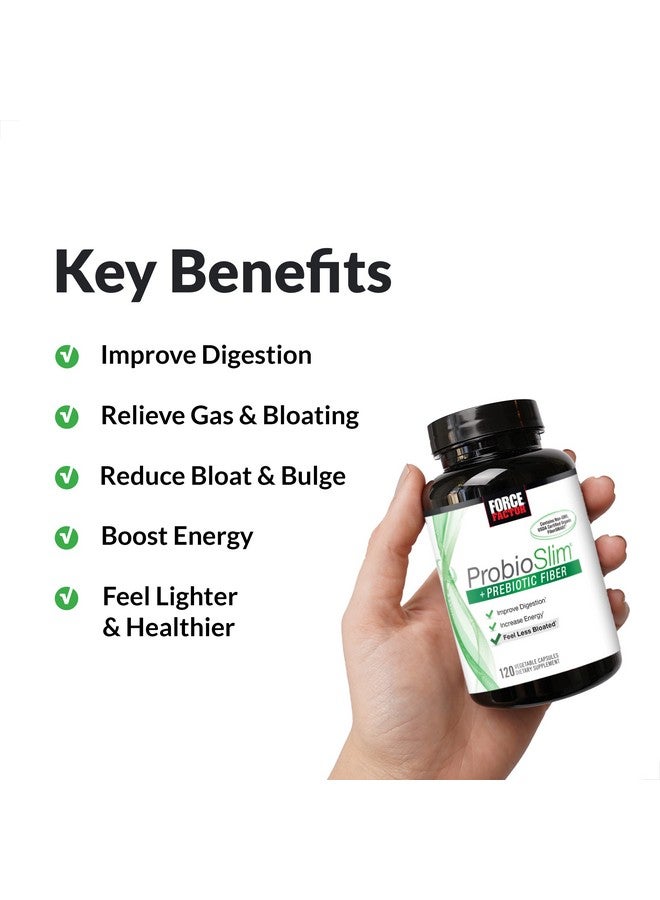 Force Factor Probioslim + Prebiotic Fiber Metabolism Booster For Women & Men Digestive Health Support Green Tea Extract And Psyllium Husk Fiber Force Factor 120 Count (Pack Of 2) - Image 3