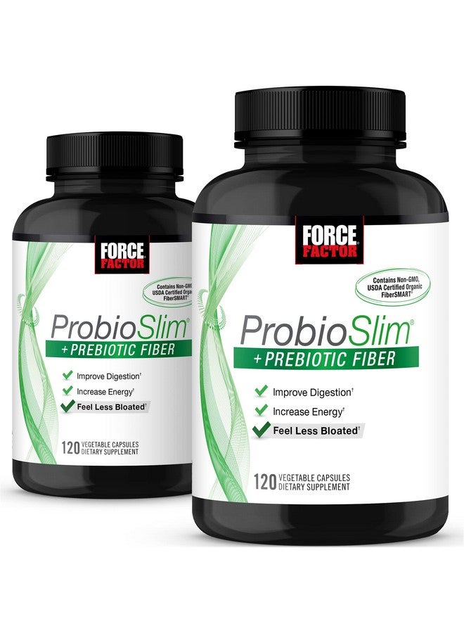Force Factor Probioslim + Prebiotic Fiber Metabolism Booster For Women & Men Digestive Health Support Green Tea Extract And Psyllium Husk Fiber Force Factor 120 Count (Pack Of 2) - Image 1
