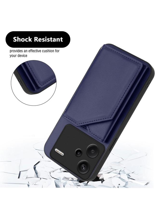 S-TOP Case For Redmi Note 13 Pro+ Skin Feel Four Card Slots Phone Case with Wrist Strap - Image 3