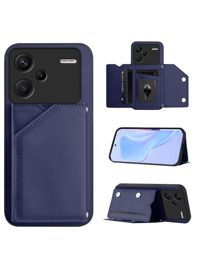 S-TOP Case For Redmi Note 13 Pro+ Skin Feel Four Card Slots Phone Case with Wrist Strap - Image 1