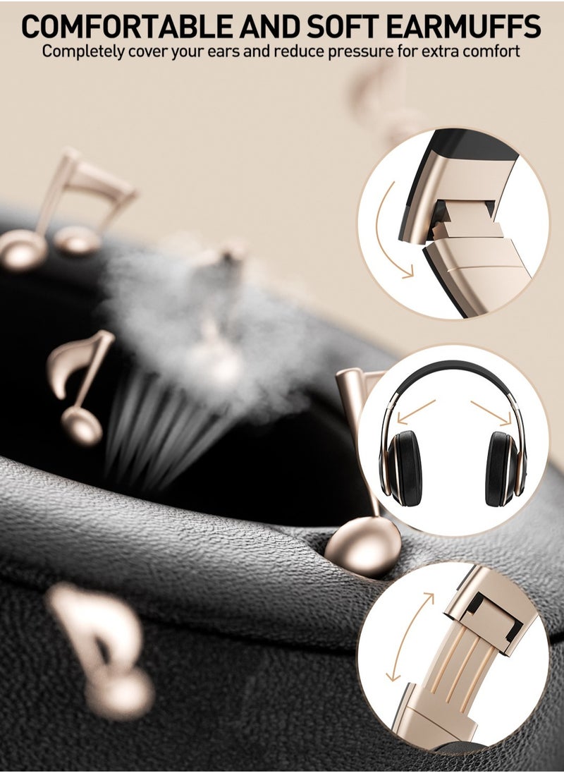 Garlo - Bluetooth Headphones Over Ear 40 Hours Playtime Foldable Wireless Headphones with 6 Modes Headphones with Built in Mic Headset Wireless and Wired Hi Fi Stereo FM TF for Mobile PC TV - Image 1
