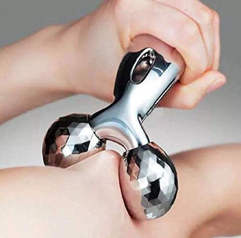 Veentus VENETUS Face Roller for Glowing Skin | 3D Manual Face Roller Massager – 360° Rotate Face & Body Massager for Skin Lifting, Wrinkle Care, Relaxation and Skin Tightening Tool – Unisex Silver Finish - Image 2