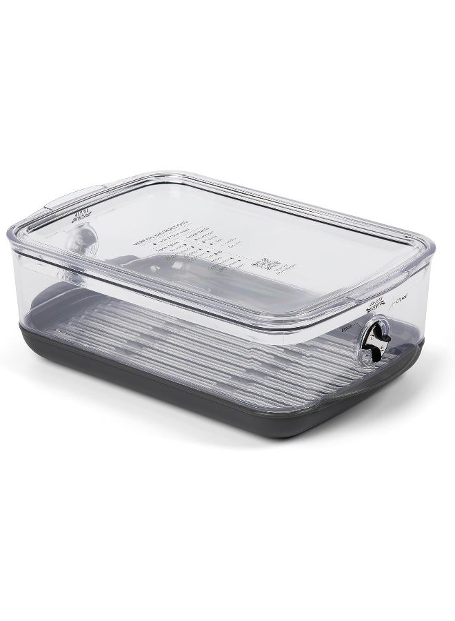Progressive ProKeeper+ Stackable Produce ProKeeper Storage Container with Stay-Fresh Vent System (PKS-907 (3 qt Medium Produce)) - Image 1