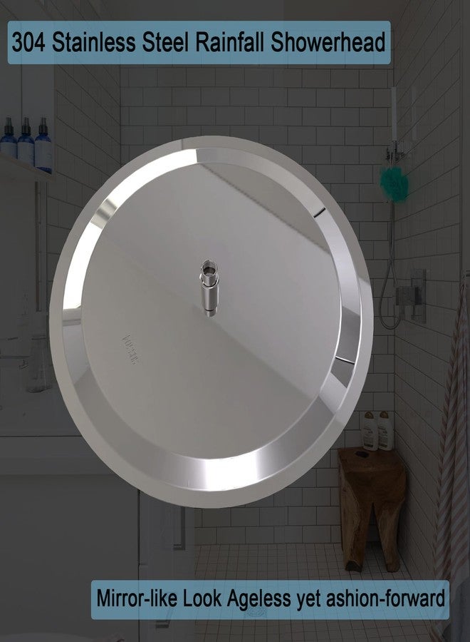 Katezon Rain Shower Head, Katezon High Flow Rainfall Showerhead Stainless Steel, Bathroom Waterfall Shower Universal Wall Ceiling Mount (12'', Chrome) - Image 2