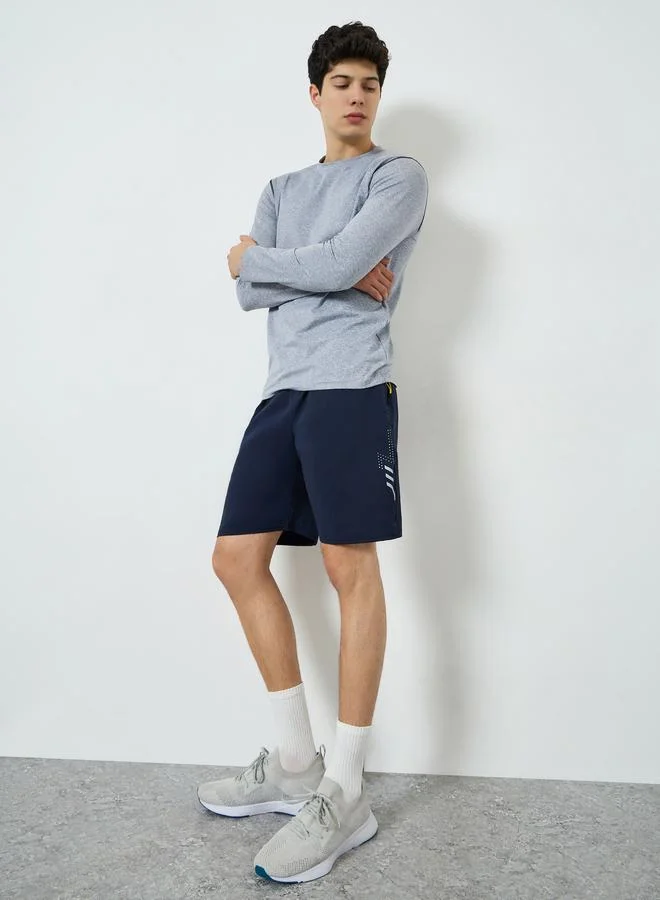 Men Active Training Shorts with Zipper Pockets