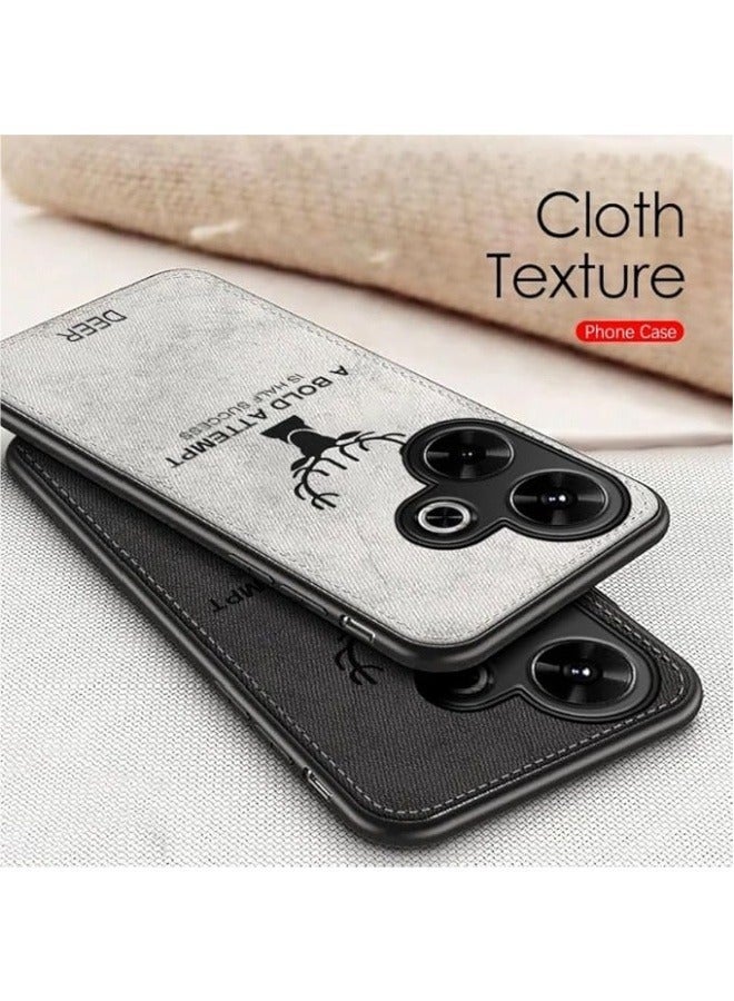 Case Compatible with Xiaomi Redmi 13 4G, Ultra-Thin Deer Pattern Leather Back Silicone Soft Edge Shockproof Full Body Protective Cover