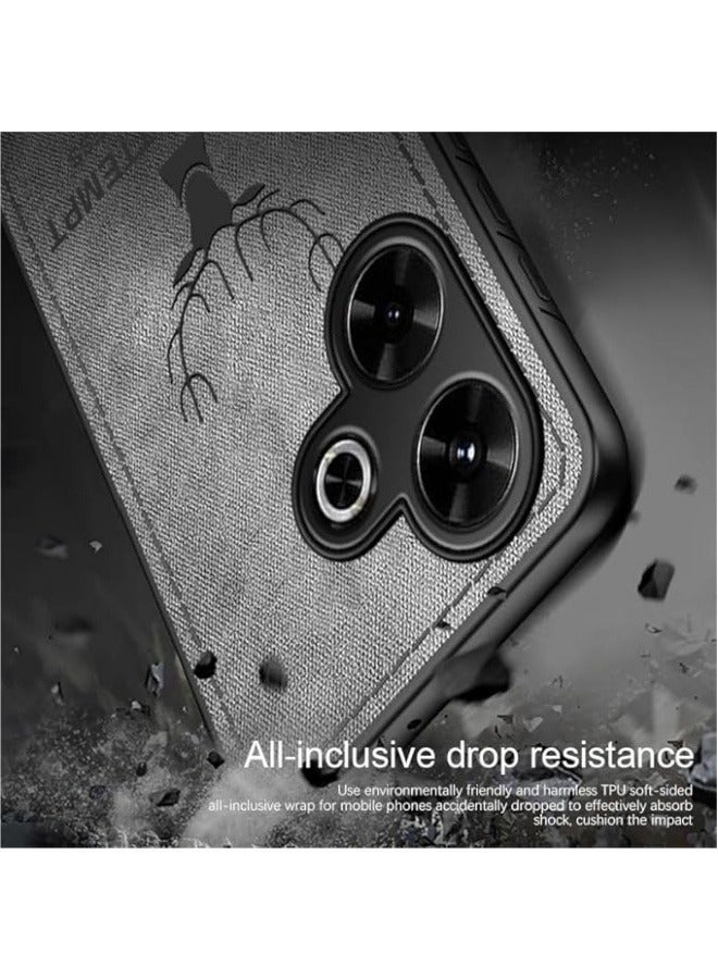Case Compatible with Xiaomi Redmi 13 4G, Ultra-Thin Deer Pattern Leather Back Silicone Soft Edge Shockproof Full Body Protective Cover