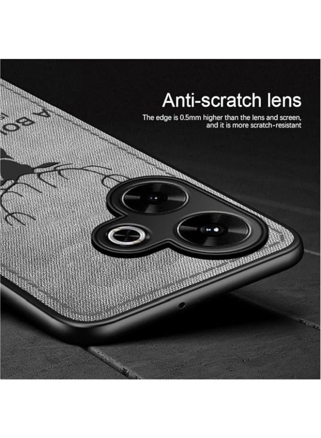Case Compatible with Xiaomi Redmi 13 4G, Ultra-Thin Deer Pattern Leather Back Silicone Soft Edge Shockproof Full Body Protective Cover