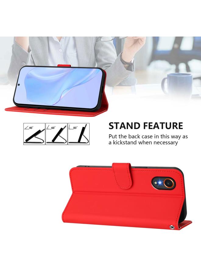 اس-توب جراب لهاتف Samsung Galaxy XCover 7 مصنوع من الجلد بلون سادة مع حبل تعليق - Image 3