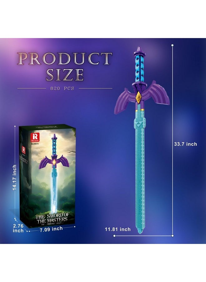 Reobrix Reobrix Sword Building Sets for Adults, Cool The Sword of The Masters 99014, Collectible Build and Display Model, Anime-Style Cosplay Toy Sword, Gifts for Classic Game Fans Boys Girls 14+ (820 PCS)  - Image 4