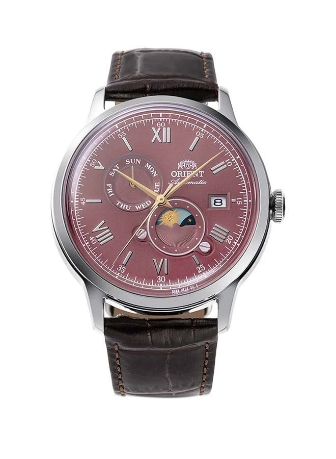 أورينت ساعة بامبينو الأوتوماتيكية مع حزام جلد الشمس والقمر RA-AK0807R30B - 41.5 مم - Image 1